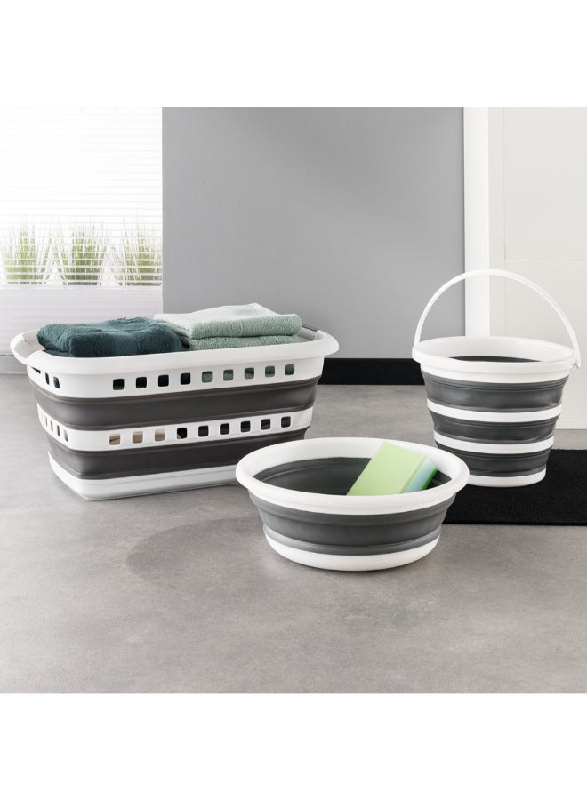 Five Simply Smart Hugger Foldable Laundry Basket Grey and White 45 L 164585 - Image 4