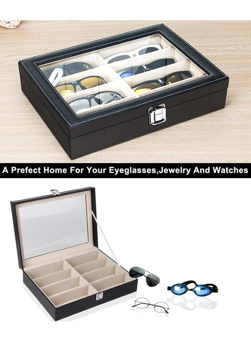 ORiTi صندوق منظم لتخزين النظارات الشمسية مكون من 8 فتحات، عرض لجامع النظارات - Image 2