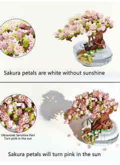 Y&D Bonsai Tree Building Blocks Set, Cherry Blossom House Adult Creative Projects, Plant Series Flower Potted Home or Office Decoration for Women (426 Pieces)  - Image 2