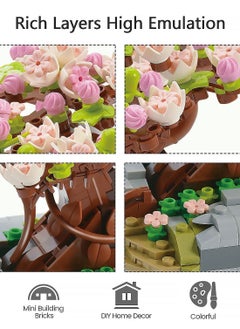 Y&D Bonsai Tree Building Blocks Set, Cherry Blossom House Adult Creative Projects, Plant Series Flower Potted Home or Office Decoration for Women (426 Pieces)  - Image 3