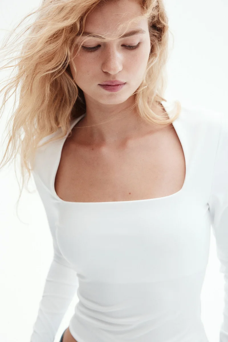 H&M Long-sleeved microfibre top