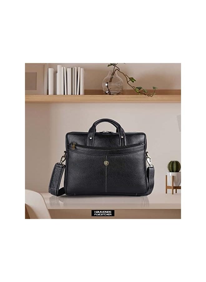 HAMMONDS FLYCATCHER - Original Bombay Brown Leather 15.6 inch Laptop Messenger Bag (L=39,H=29, B=8 cm) LB122 - Image 1