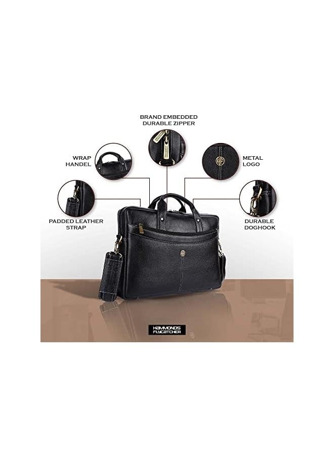 HAMMONDS FLYCATCHER - Original Bombay Brown Leather 15.6 inch Laptop Messenger Bag (L=39,H=29, B=8 cm) LB122 - Image 1