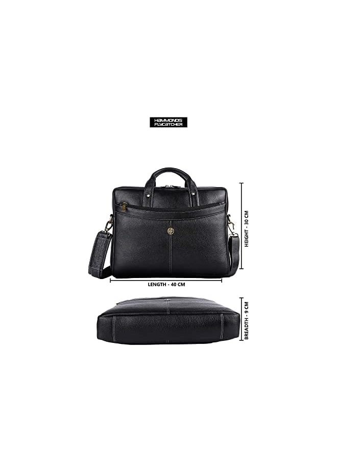 HAMMONDS FLYCATCHER - Original Bombay Brown Leather 15.6 inch Laptop Messenger Bag (L=39,H=29, B=8 cm) LB122 - Image 1