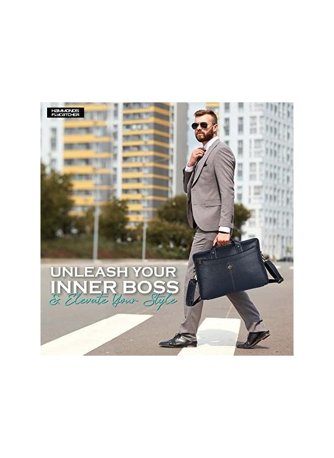 HAMMONDS FLYCATCHER - Original Bombay Brown Leather 15.6 inch Laptop Messenger Bag (L=39,H=29, B=8 cm) LB122 - Image 1