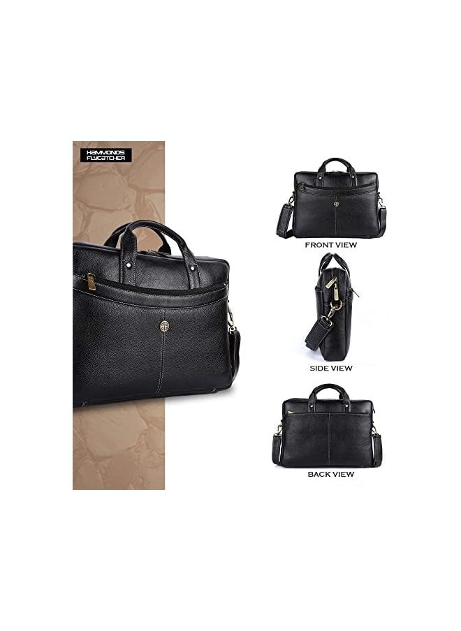 HAMMONDS FLYCATCHER - Original Bombay Brown Leather 15.6 inch Laptop Messenger Bag (L=39,H=29, B=8 cm) LB122 - Image 1