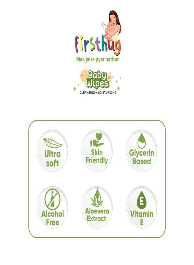 Firsthug Gentle Soft Cleansing Baby Wipes Aloevera & Vitamin E skin friendly, 72 Wipes/pack, (Pack of 2) - Image 3