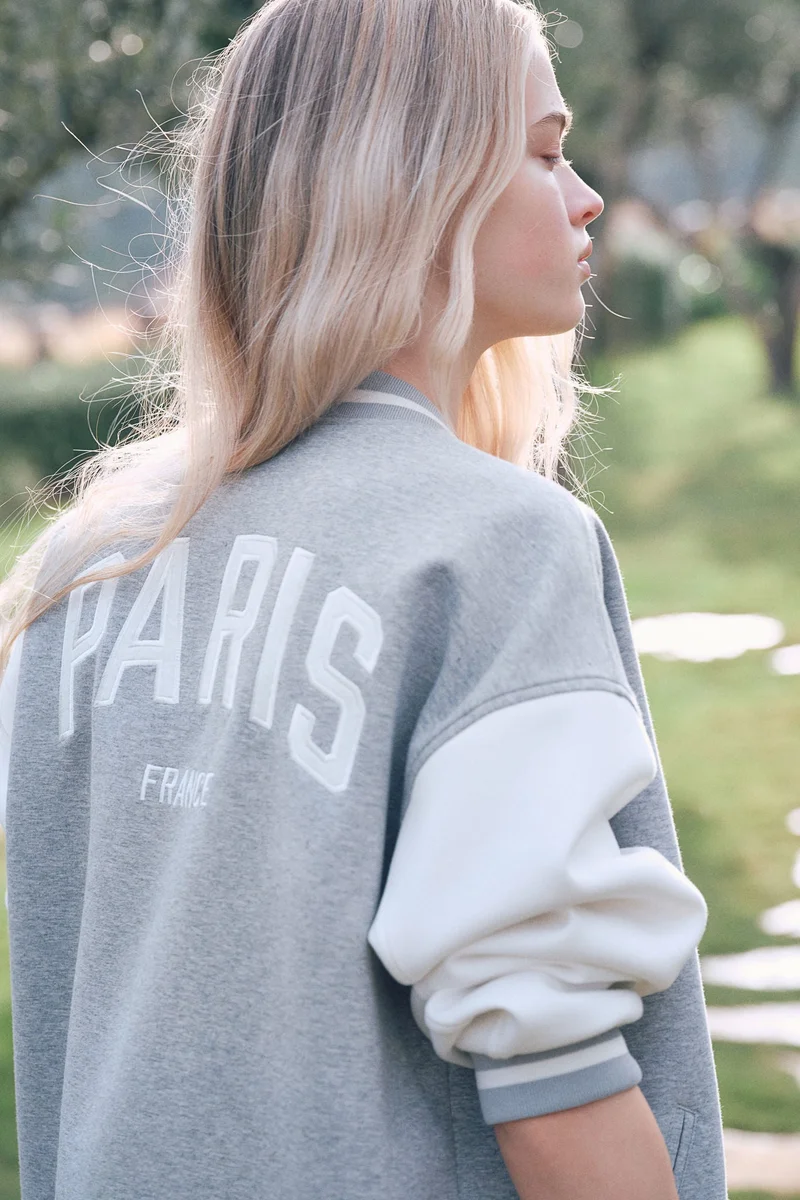 H&M Motif-Detail Baseball Jacket