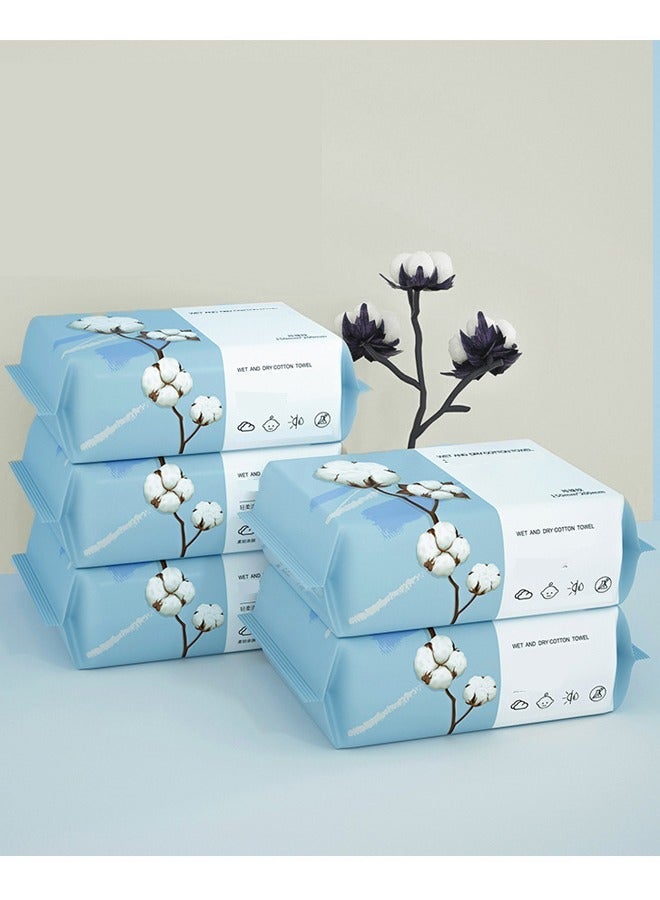 5-Pack Soft and Thickened Pure Cotton Disposable Face Towels - Image 1