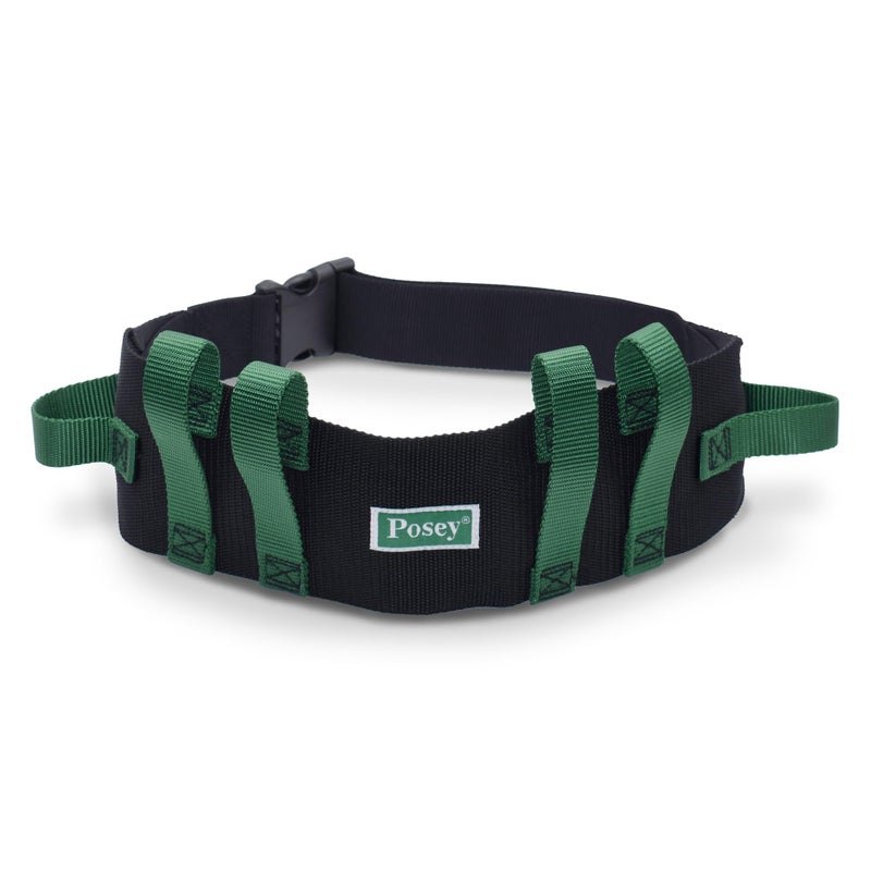 Posey TIDI Posey Transfer Belt, Black with Green Economy Model – Extra-Wide Soft Nylon – Washable Walking Belt & Gait Transfer Belt – Medical Supplies for Nurses, Therapists & Home Care Caregivers (6537Q) - Image 1