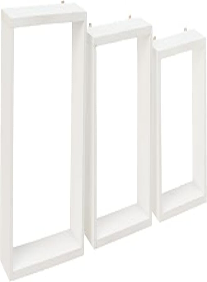 Wood 3 Cubic Wall Shelves - White 