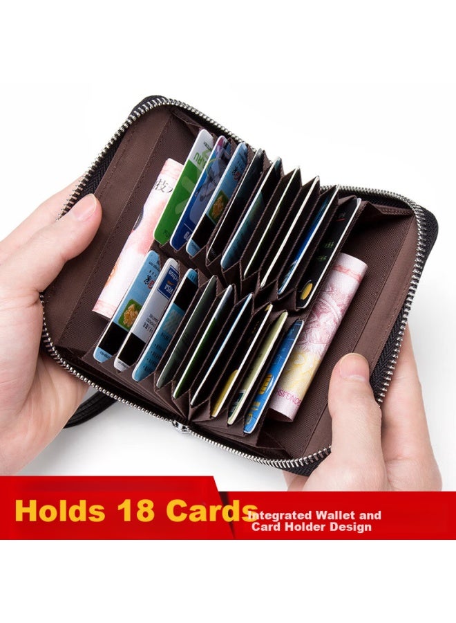 American Bison Men's Short Wallet First Layer Cowhide Multifunctional Card Holder Soft Leather Clutch Practical Gift For Men - Image 3