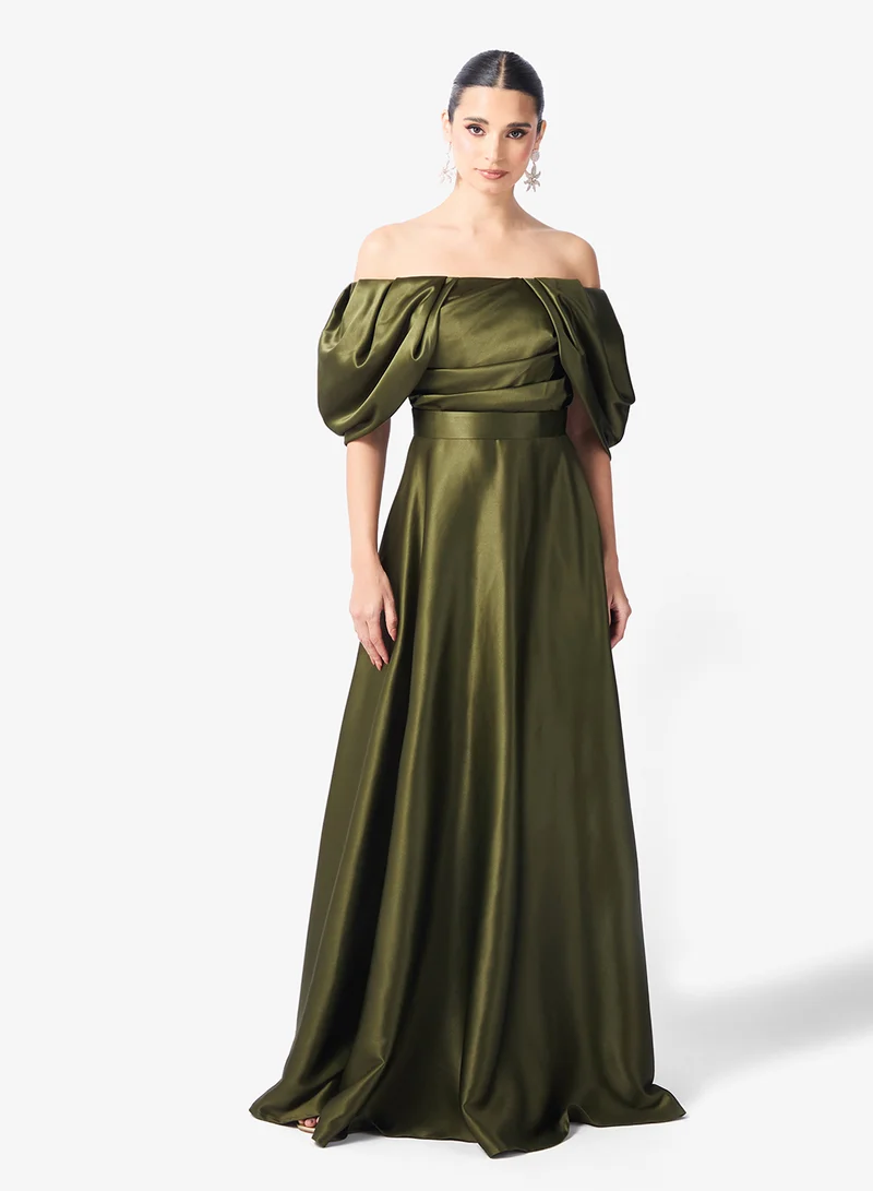Namshi x  Off Shoulder Draped A Line Dress for Women | Best Price UAE