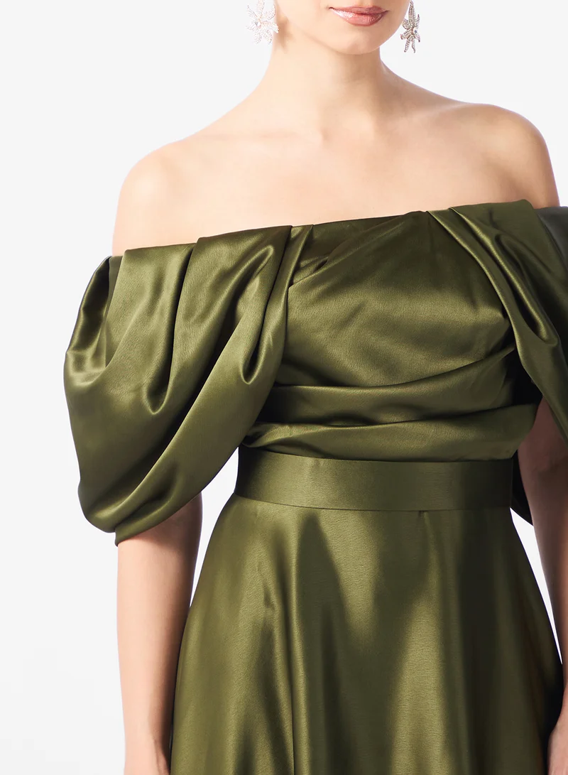 Namshi x  Off Shoulder Draped A Line Dress for Women | Best Price UAE