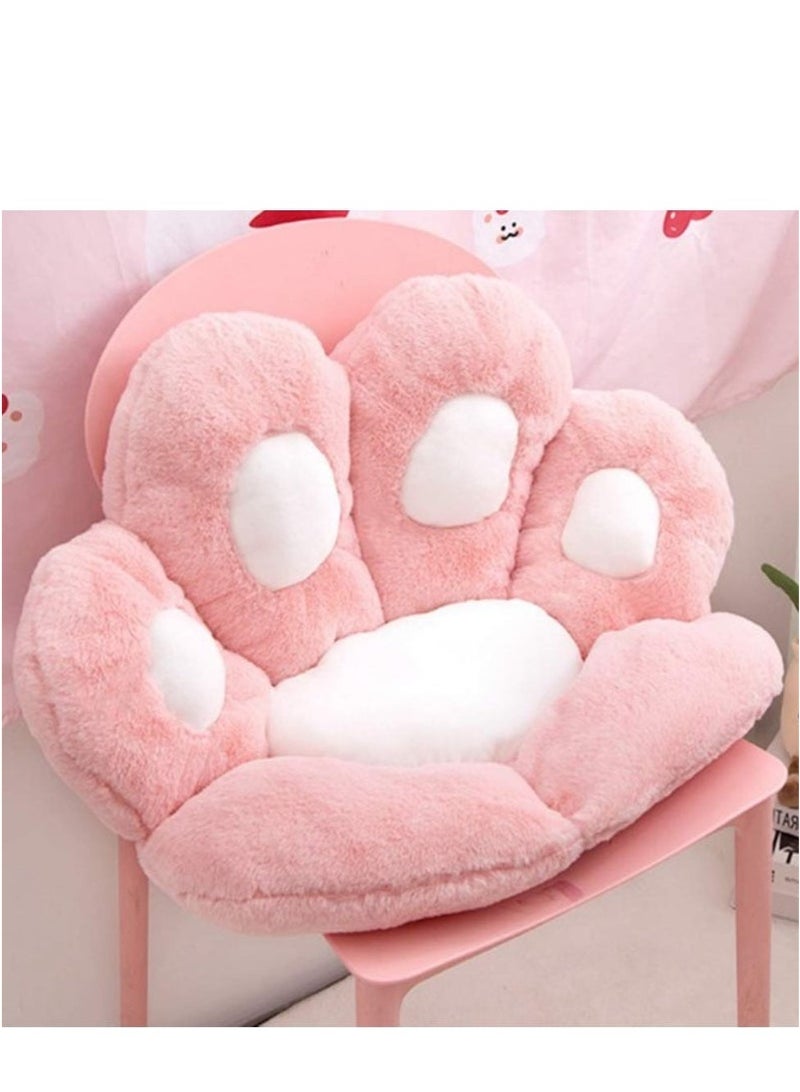 joyzzz Cute Seat Cushion, Lazy Back Cozy Cat Paw Shaped Sofa Office Chair Cushion, Multiuse Plush Cat Paw Design Chair Cushion Pink White - Image 2