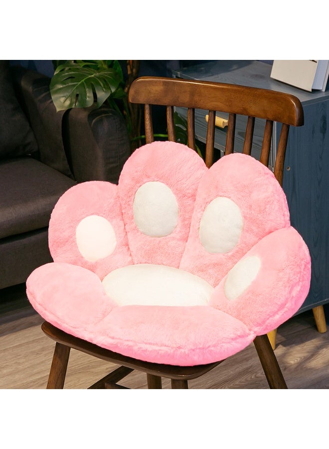 joyzzz Cute Seat Cushion, Lazy Back Cozy Cat Paw Shaped Sofa Office Chair Cushion, Multiuse Plush Cat Paw Design Chair Cushion Pink White - Image 1