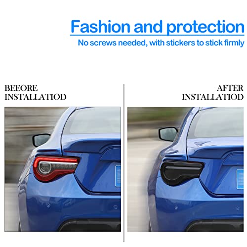 CHEAYAR ABS Car Rear Smoked Tinted Tail Light Cover Compatible with 2016-2020 Toyota 86 Subaru BRZ Accessories, Shade Brake Indicator Reversing Lamp Smoke Acrylic Tail Light for Toyota Accessorie (Light Grey) - Image 2