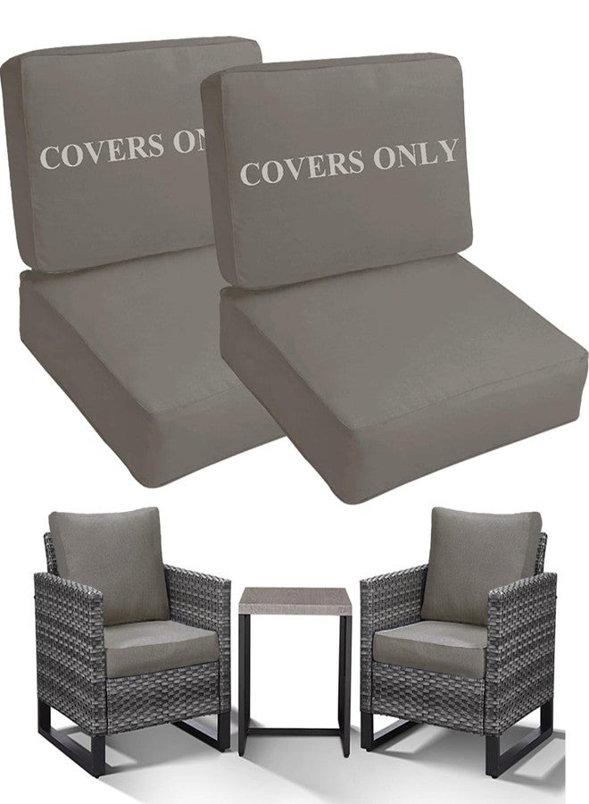 Sqodok Deep Outdoor Seating Patio Cushion Set Covers Replacement, 4PCS Durable Outdoor Cushions Cover, Patio Furniture Cushions Slipcovers (Grey, Seat 28"x 28"x 6" + Back 28"x 17"x 6") - Image 1