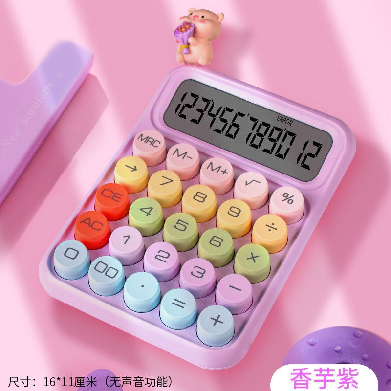 Color Mechanical Keyboard Calculator Dopamine Color High-Looking Internet Celebrity Office Computer Financial Special Calculator - Image 1