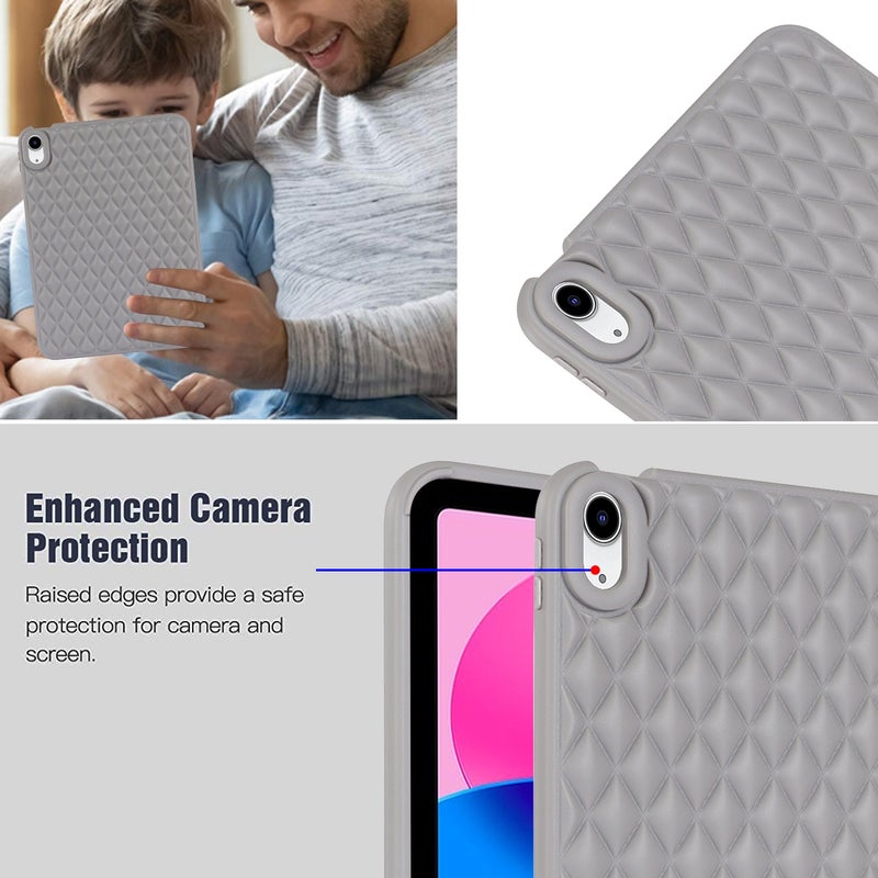 إيروريكس جراب تابلت من البولي يوريثان الحراري المعيني الشكل لجهاز iPad Air 5 10.9 / Air 4 (رمادي) - Image 4