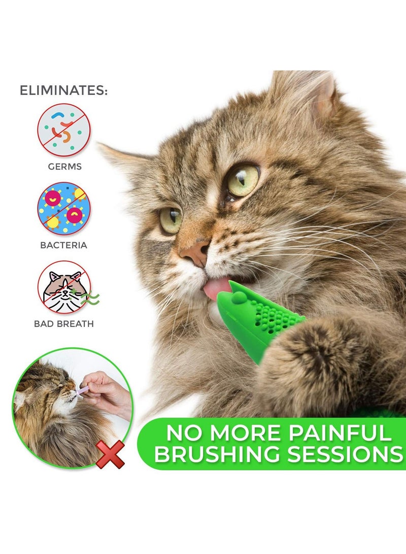Cat Toothbrush Catnip Toy Durable Hard Rubber Cat Dental Care Cat Interactive Toothbrush Chew Toy - Image 5