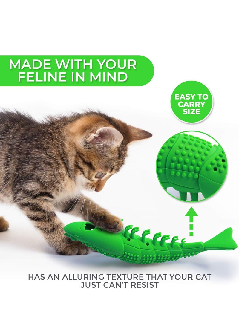 Cat Toothbrush Catnip Toy Durable Hard Rubber Cat Dental Care Cat Interactive Toothbrush Chew Toy - Image 3