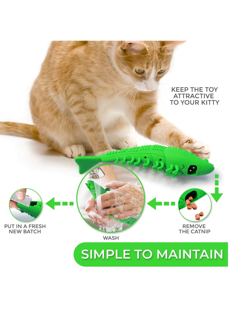 Cat Toothbrush Catnip Toy Durable Hard Rubber Cat Dental Care Cat Interactive Toothbrush Chew Toy - Image 2