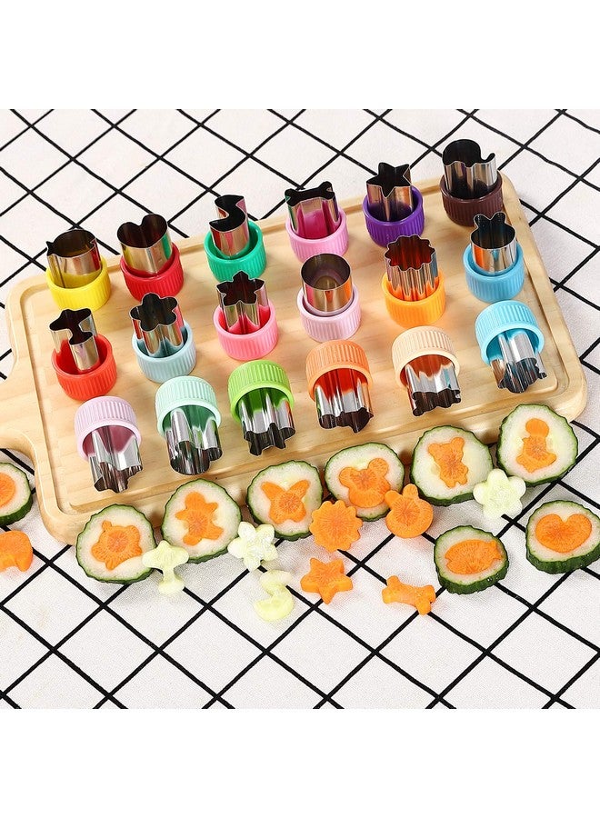 LAXIZAR Vegetable Cutter Shapes Set Mini Sizes Cookie Cutters Set Fruit Cookie Stamps Mold - Image 2