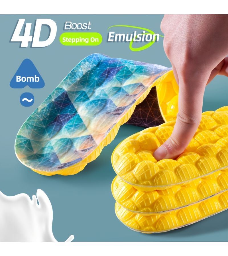 Starry Sky Yellow Super Soft 4D Sports Insoles for Running Arch Support Men Women - Image 4