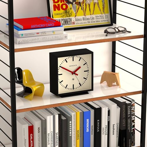 NEWGATE® Amp Desk Clock | Square Station Clock Design | Black case with red Hands | Modern Style for Desk, Table top, Mantel, Shelf or Bedside - Image 5