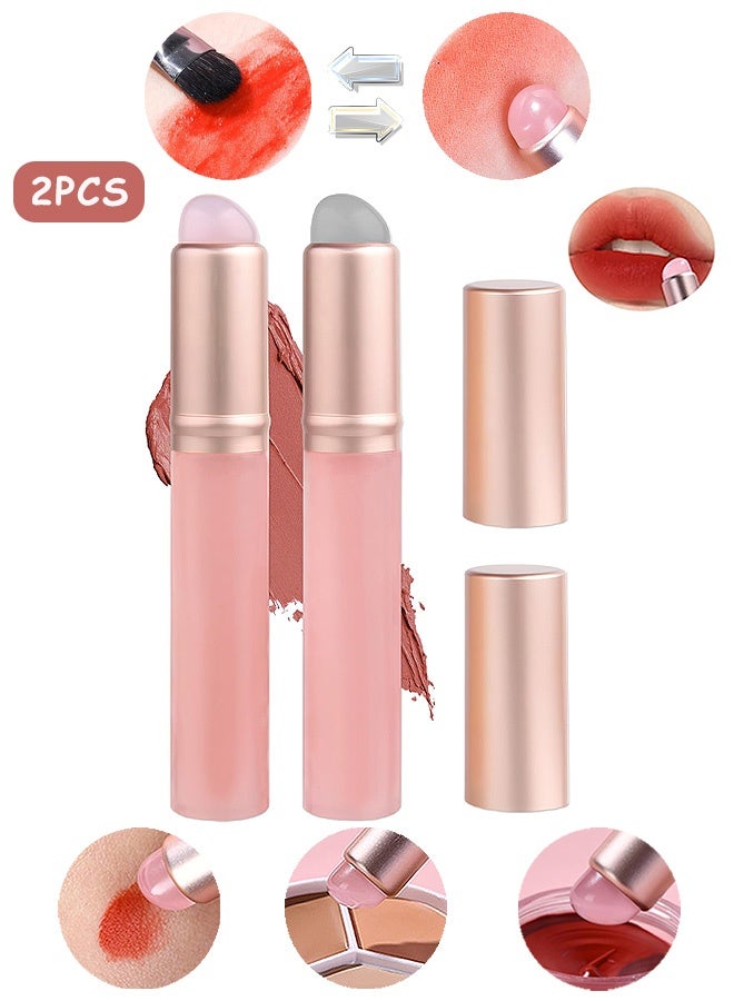 Photon 2 Pcs Fingerlike Silicone Lip Brush, Reusable Lip Mask Applicator, Makeup Blending Brush for Lipstick Concealer Eyeshadow Women Makeup Cosmetic Tool - Image 1