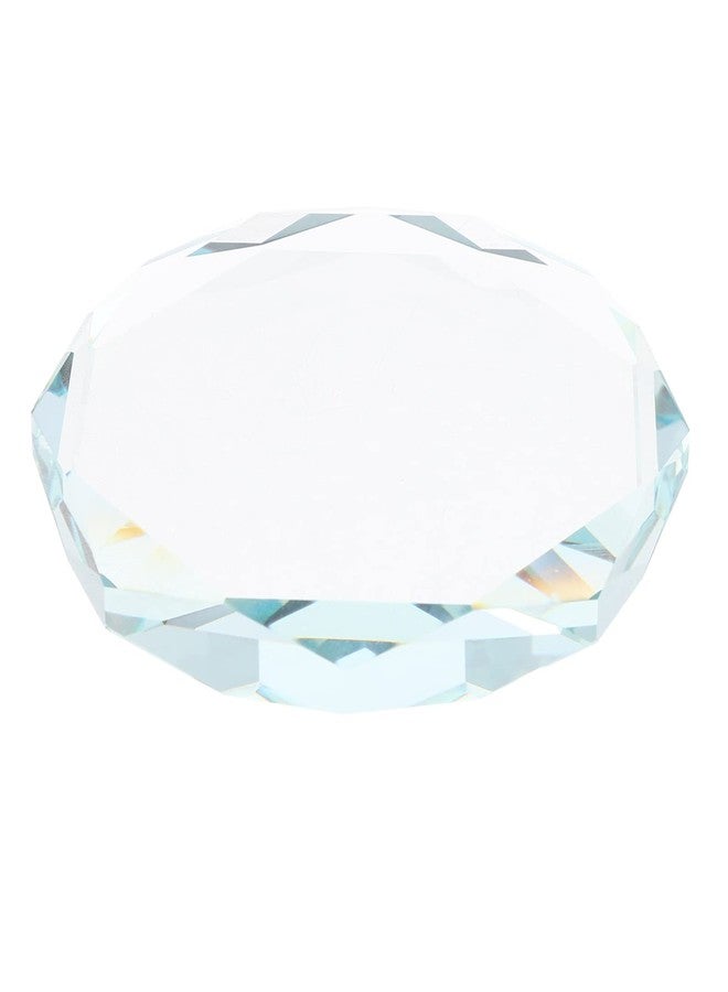 ARTIBETTER Glass Display Riser Round Crystal Glass Base Decoration Craft Base Jewelry Display Rack Shelf or Figures Collectibles Toys Dolls Jewelry Collection Organizer Holder 12. 5X11. 8cm - Image 1