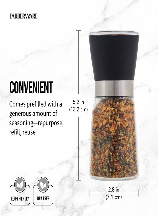 Farberware Garlic and Herb Seasoning Grinder Filled with Spices, 2.8 x 2.8 x 5.2 Inch, Black - Image 4
