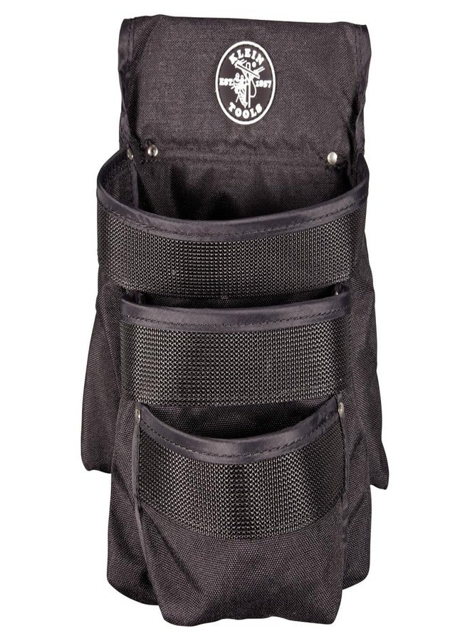 Klein Tools 5703 Tool Pouch, PowerLine Series Utility Pouch Fits Tool Belts up to 2.5-Inch, Strong Rivet Reinforced Stitching, 3-Pocket - Image 1