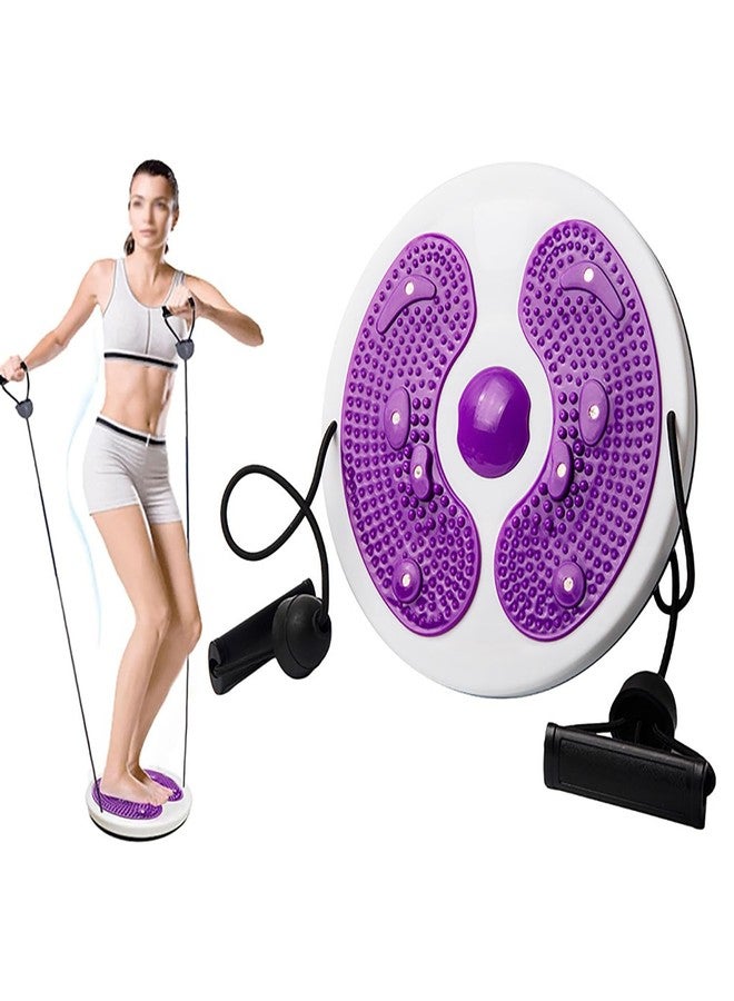 Funvalley Surperfect Ab Twist Waist Disc Board,Waist Twister for Women Belly Fat with Handles,Waist Slimming Balance Rotating Disc with Massage Foot Sole for Slimming Waist Arms Hips and Thighs (Purple) - Image 1