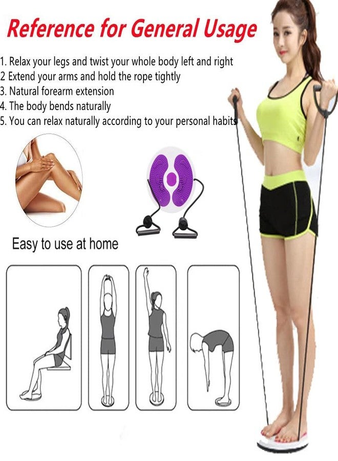 Funvalley Surperfect Ab Twist Waist Disc Board,Waist Twister for Women Belly Fat with Handles,Waist Slimming Balance Rotating Disc with Massage Foot Sole for Slimming Waist Arms Hips and Thighs (Purple) - Image 5