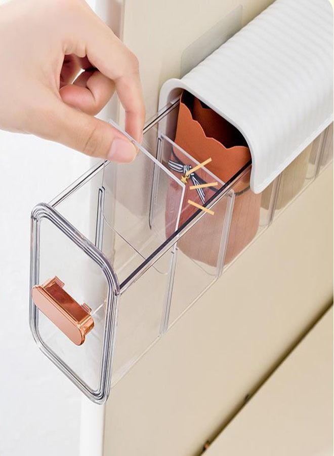 1 piece Wall hanging transparent underwear storage organizer white  - Image 2