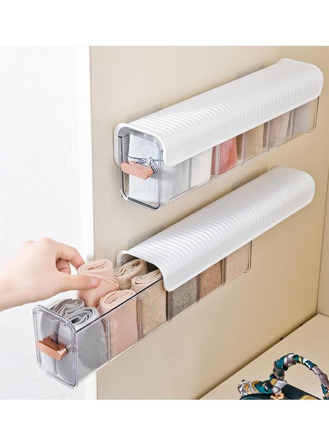 1 piece Wall hanging transparent underwear storage organizer white  - Image 4