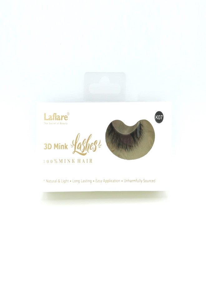 Laflare 3D 100% REAL MINK Eyelashes, Luxurious Hand-made, Light, Natural, Long Lasting, Easy to Apply False Lashes (K07) - Image 1