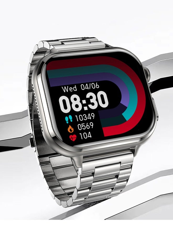 RollsTimi  Smart Watch for Men Women, 380mAh Battery 30-Day Standby Time, 1.91" HD Screen Fitness Tracker, Multiple Sport Modes, Life Waterproof, Heart Rate/Sleep Monitor, Fitness Watch for Android/iOS, Silver - Image 1