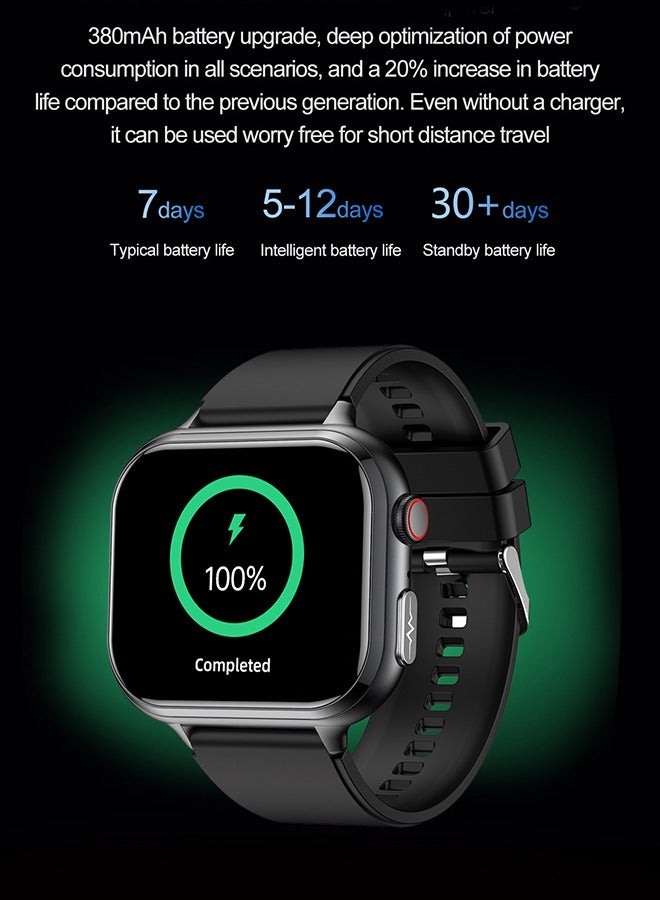RollsTimi  Smart Watch for Men Women, 380mAh Battery 30-Day Standby Time, 1.91" HD Screen Fitness Tracker, Multiple Sport Modes, Life Waterproof, Heart Rate/Sleep Monitor, Fitness Watch for Android/iOS, Silver - Image 3