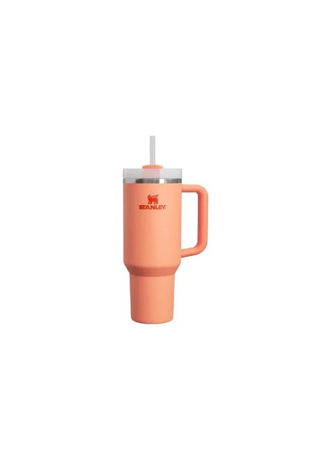 40 oz Vacuum Insulated Travel Tumbler with Handle and Straw Lid, Stainless Steel, Suitable for Drinking Ice Cream, Beverages and Juices