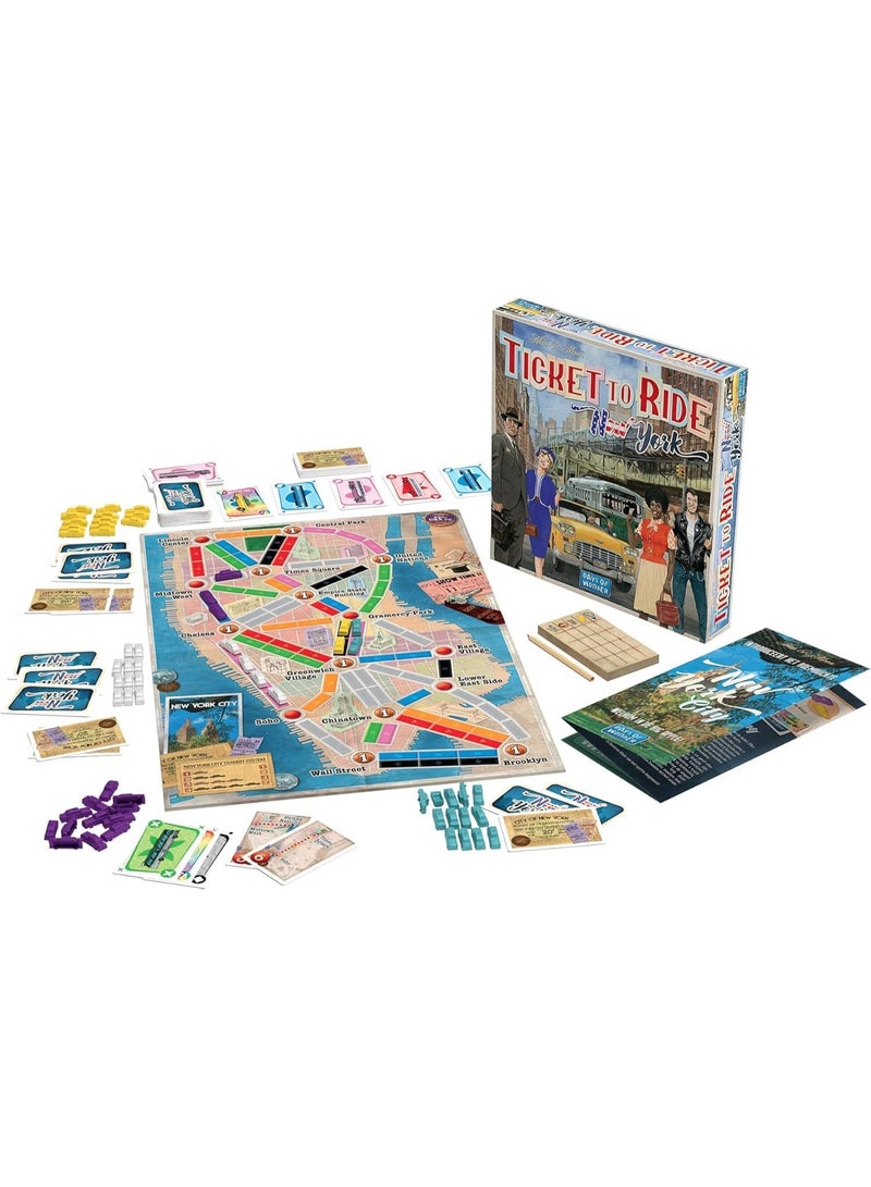 Asmodee Ticket to Ride New York Board Game - Train Route-Building Strategy Game, Fun Family Game for Kids & Adults, Ages 8+, 2-4 Players, 10-15 Minute Playtime - Image 4