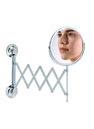 مرآة دائرية من Everloc، بدون حفر، بدون براغي، بدون غراء، بدون لاصق، مرآة حمام مكبرة قابلة للتمدد، مرنة، قابلة للتعديل، سهلة التركيب، EVL-10210