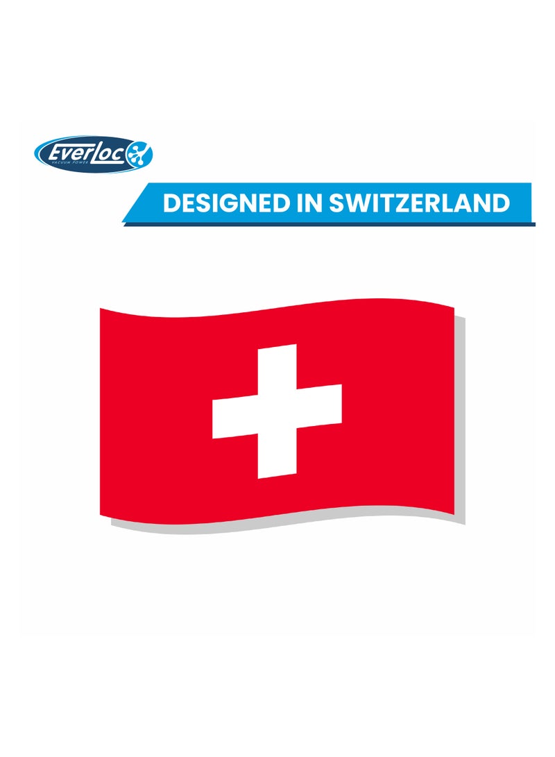 مرآة دائرية من Everloc، بدون حفر، بدون براغي، بدون غراء، بدون لاصق، مرآة حمام مكبرة قابلة للتمدد، مرنة، قابلة للتعديل، سهلة التركيب، EVL-10210