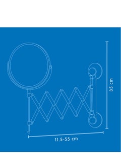 EVERLOC Everloc Round Mirror, No Drilling, No Screws, No Glue, No Adhesive, Vacuum Suction Magnifying Extendable Bathroom Mirror, Flexible, Adjustable, Easy Install, EVL-10210  - Image 3