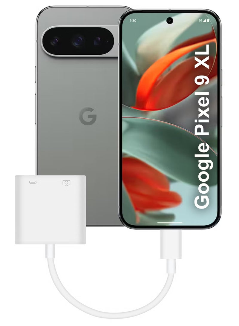 JAJEEK Google Pixel 9 XL USB-C Camera Adapter Plug and Play 3.0 OTG Adapter with Charging Port - Supports Card Reader, USB Flash Drive, Keyboard, and Mouse - White | High-Speed Data Transfer, Easy to Use, Compact & Reliable - Image 1