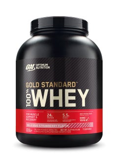 Gold Standard 100% Whey Protein Powder, for Muscle Support & Recovery, Primary Source Whey Protein Isolate - Delicious Strawberry, 2.27 Kgs (5 lbs), 73 Servings