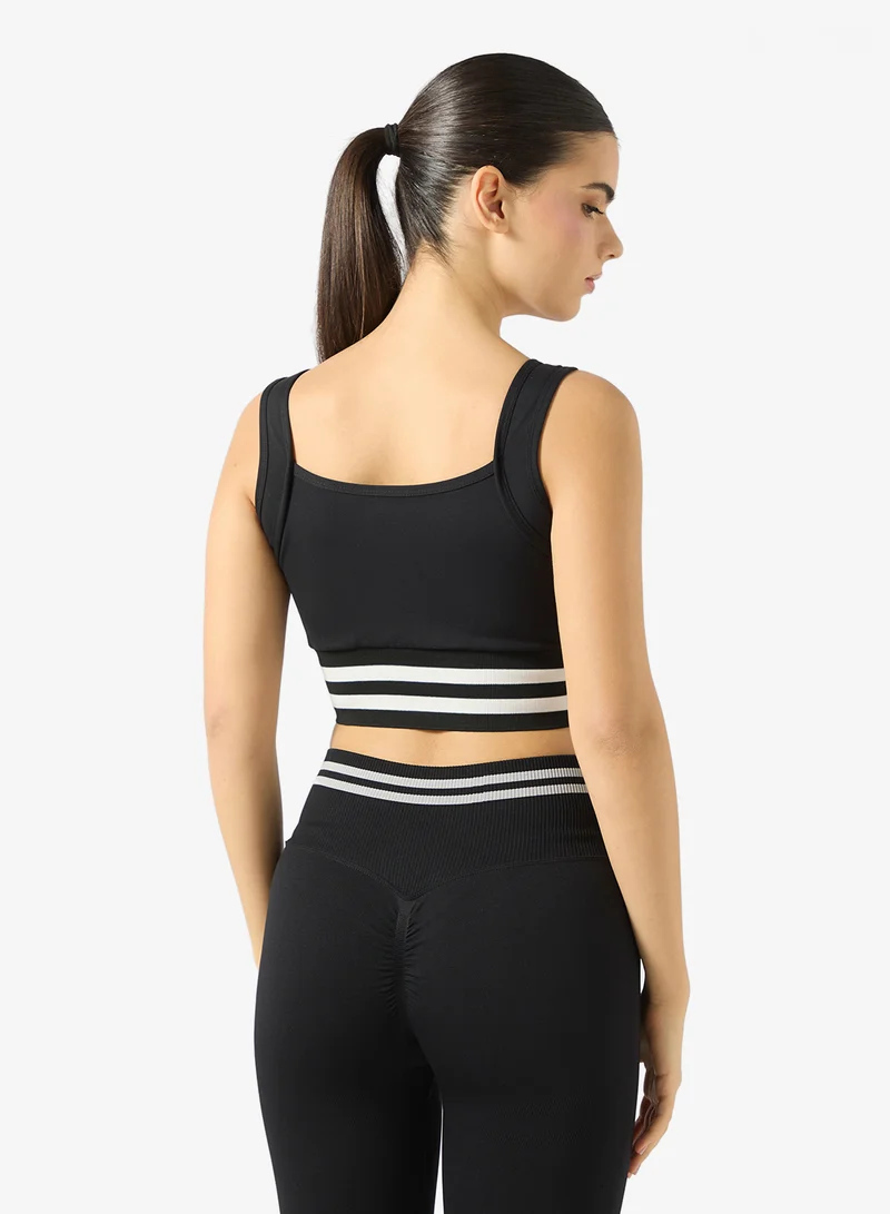 FRWD Zip Up Sports Bra with Trim Detail