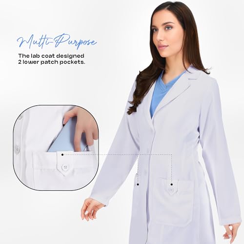 Utopia Wear Professional Women’s Lab Coat Mid-Length Medical Lab Coat for Science Chemistry and College, White, Large - Image 5